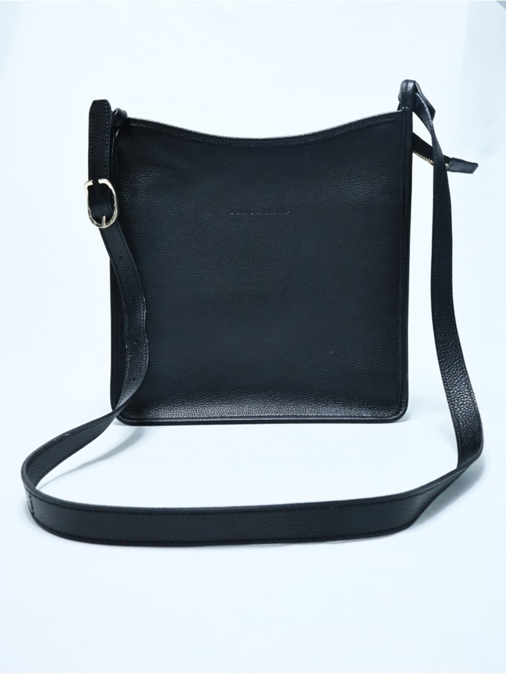 Longchamp Le Foulonné Small Zip Leather Crossbody Black - New, no tags